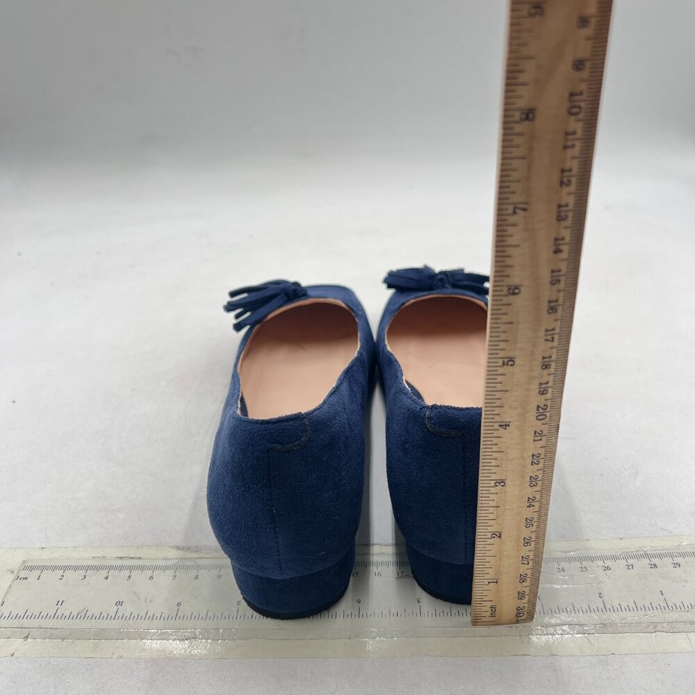 YDN Deep Blue Block Low Heel Loafer Square Toe Ta… - image 5